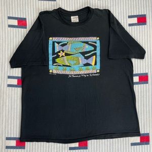 Vintage 1990 Fish Artwork Ocean Nature short sleeve tee shirt